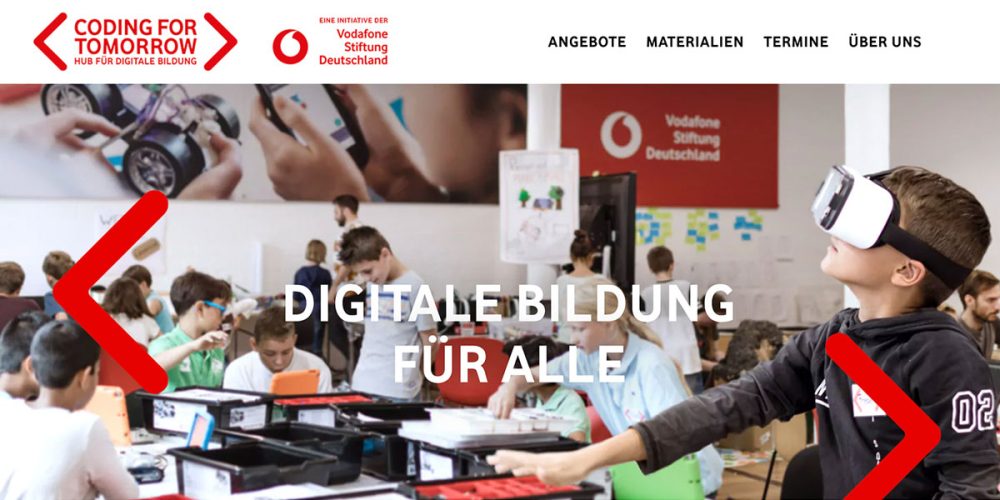 Coding for tomorrow – Hub für diegitale Bildung - Eine Initiative der Vodafone Stiftung Deutschland